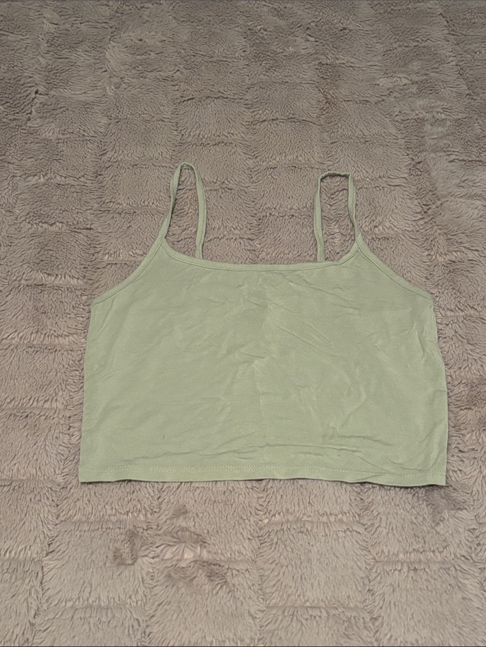 Light Green Slim-Strap Cropped Cami